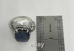 Giant Natural Grey Moonstone 925 Sterling Silver Bali Ring Size US 6.5 Indonesia