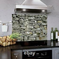 Glass Splashback Kitchen Cooker Panel ANY SIZE Natural Stone Rocks Pattern Wall