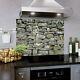Glass Splashback Kitchen Cooker Panel Any Size Natural Stone Rocks Pattern Wall