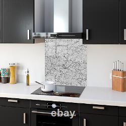 Glass Splashback Kitchen Tile Cooker Panel ANY SIZE Natural Stone Marble Texture