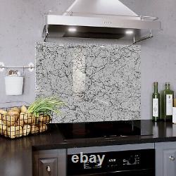 Glass Splashback Kitchen Tile Cooker Panel ANY SIZE Natural Stone Marble Texture