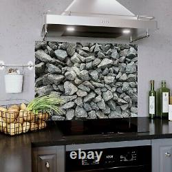 Glass Splashback Kitchen Tile Cooker Panel ANY SIZE Stone Rock Wall Natural 1157