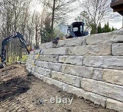 Grand Ledge Stone Faced Concrete Interlocking Blocks Retaining Wall Walling