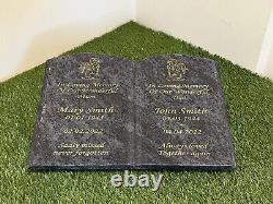 Grave plaque memorial stone own wording personalised headstone book design