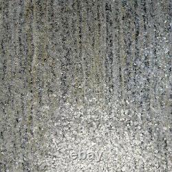 Gray yellow Silver Natural Real Terra Mica Stone Wallpaper Plain Glitter effect