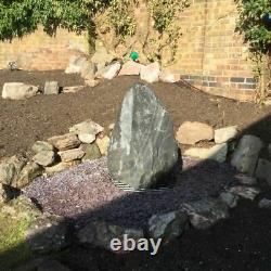 Grey Chunky Welsh Slate Drilled Monolith Water Feature 900mm Garden Landscape