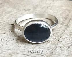 Grey Color Natural Quartz Gemstone 925 Sterling Silver Solitaire Ring SZ7 US