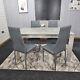Grey Dining Table And 4 Chairs Dining Room Wood Kitchen Table And Leather Chairs