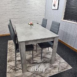 Grey Dining Table And 4 Chairs Dining Room Wood kitchen table and Leather chairs