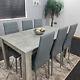 Grey Dining Table And 6 Chairs Wood Stone Grey Effect Kitchen Dining Set For 6