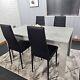 Grey Kitchen Dining Table Set And 4 Chairs Wood Stone Grey Effect Table Set 4