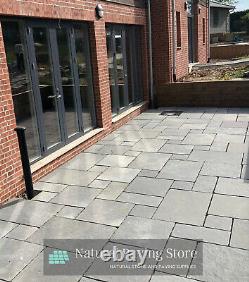 Grey Limestone Paving Natural Indian patio slabs 22mm Calibrated