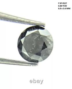 Grey Round Brilliant Cut Natural Diamond 0.80tcw 6.0mm For Mother Gift Low Price