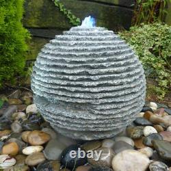 Grey Rustic Sphere Marble Water Feature