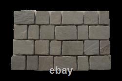 Grey Sandstone Driveway Mix Block Paving Setts 30 MM Tumbled Stone 13.46 m2