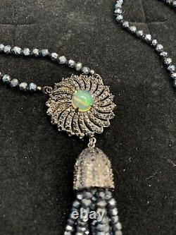 HSN Rarities Ethiopian Opal & Gem Vermeil Sterling Tassel 33 Drop Necklace