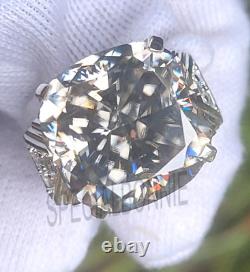 HUGE 21.35 Ct Grey Diamond Men's Ring-925 Silver Certified Great Shine VIDEO