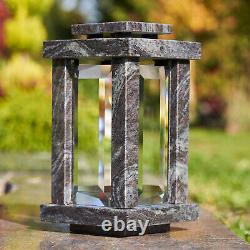 Handcrafted Grave Lamp Made Of Granite Orion Dark Gray Natural Stone Classic