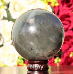 Huge 145MM Natural Grey Aventurine Stone Metaphysical Meditation Healing Sphere