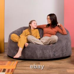 Icon Giant Bean Bag Cord Love Seat Luxury Snuggle Chair Two Seater Beanbag