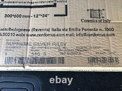 Italian Supreme Silver Polished Porcelain Floor or Wall Tiles 60 x 30
