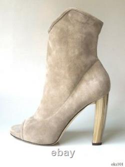 JIMMY CHOO grey 36 6 natural stone suede open-toe Maja ankle BOOTS new $1275
