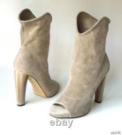 JIMMY CHOO grey 36 6 natural stone suede open-toe Maja ankle BOOTS new $1275