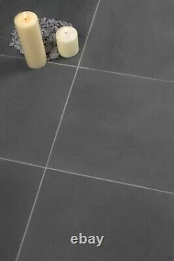 JOB LOT 15m2 Honed Dark Grey Black Basalt Stone Floor Tiles 400x400x12mm