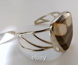 Jay King Peanut Woodstone Sterling Silver Cuff Bracelet Nwt Ret $220
