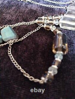 Jorge Revilla Silver Smokey Quartz And Labradorite Necklace And Earrings