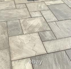 Kandla Grey 22mm Patio Pack Indian Sandstone Paving Calibrated and Riven