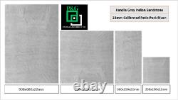 Kandla Grey 22mm Patio Pack Indian Sandstone Paving Calibrated and Riven