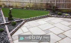 Kandla Grey Indian Sandstone patio paving slabs Mixed sizes 18mm cal 19sqm