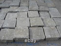 Kandla Silver Grey sandstone Natural paving patio Cobble setts 100x100x40-60mm