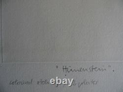 Karin Fleischer Signed Etching Hunenstein Not Just a Simple Stone. Listed German