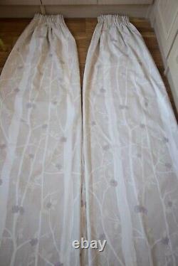 Laura Ashley Cottonwood Stone Grey White Cotton Curtains, 88WX87D, P. Pleat, 1of3prs