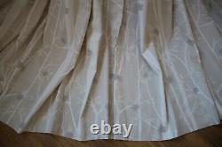 Laura Ashley Cottonwood Stone Grey White Cotton Curtains, 90WX72D, P. Pleat, 1of5prs