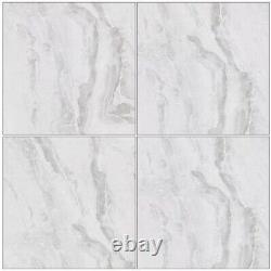 Light Grey Porcelain Tile Marble Effect Bathroom Kitchen Polished 80x80- 10m2