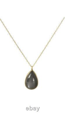 Lola Brooks 34-carat Grey Moonstone Teardrop Pendant Necklace