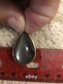 Lola Brooks 34-carat Grey Moonstone Teardrop Pendant Necklace