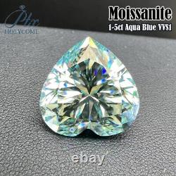 Loose Moissanite Heart Cut Gemstone Natural Multi Color VVS1 W. GRA Certificate