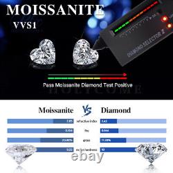 Loose Moissanite Heart Cut Gemstone Natural Multi Color VVS1 W. GRA Certificate