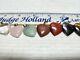 Lot Of 9 Natural Stone Polished Heart Pendants Sterling Silver Bale