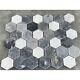 Luna Sky Marble 2 Hexagon On 12x12 Mesh Mosaic Tile (10 Sqft Per Box)
