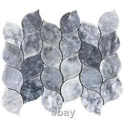 Luna Sky Marble Leaf on 12x12 Mesh Mosaic Tile (10 sqft per box)