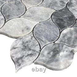 Luna Sky Marble Leaf on 12x12 Mesh Mosaic Tile (10 sqft per box)