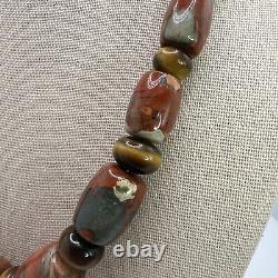 Mine Finds By Jay King Tigers Eye & Jasper 925 Beaded Gemstone Necklace 18-21