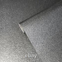 Modern charcoal gray Natural Terra Mica Stone Wallpaper Plain Glitter effect