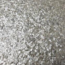 Modern gray Silver Natural Real Terra Mica Stone Wallpaper Plain Glitter effect