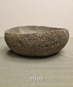 Natural 10 River Stone Rock Bowl Polished Inside Table Decor Bird Bath